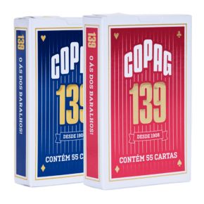 2 Baralhos Copag 139 Tradicional Naipe Convencional - Azul e Vermelho - BC139AV