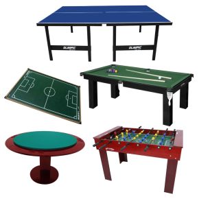 Kit / Combo MultiJogos Klopf com Ping-Pong, Futebol de Botão, Sinuca, Carteado e Pebolim - Cód.1559