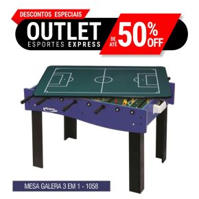 Mesa Galera 3 em 1 com Mesa de Pebolim/Totó + Futebol de Botão + Ping Pong - KLOPF - Cód.1058R